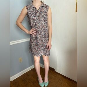 LOFT Floral Print Sleeveless Dress - Size XS